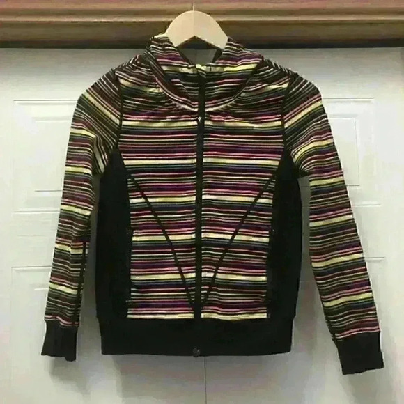 IVIVVA By Lululemon Girls  Striped Hoodie Zip Jacket Multicolor See Measurements - Picture 6 of 8